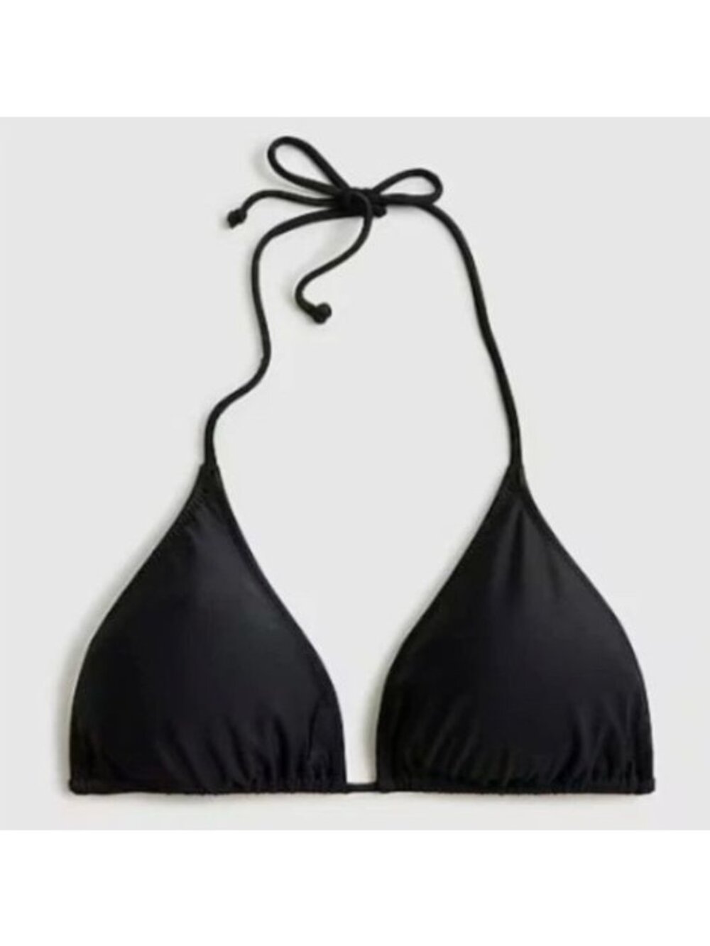 J. Crew Perfect String Teardrop Unpadded Bikini Top Black CA792 3X NEW Triangle